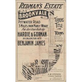 Government Subdivision Plan, Redman's Estate, Brookvale, 1901