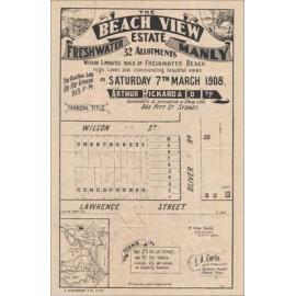 Beach View Estate, Freshwater and Manly, 1908: Subdivision Plan
