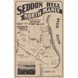 Seddon Hill, North Manly, 1906: Subdivision Plan