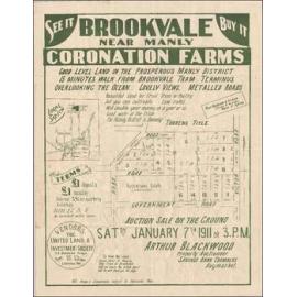 Coronation Farms, Brookvale, 1911: Subdivision Plan