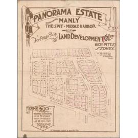Panorama Estate, The Spit, Middle Harbour, c1930s: Subdivision Plan