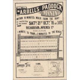 Farrell's Paddock Estate, Manly, 1905: Subdivision Plan