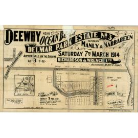 Delmar Park Estate, No.3 Dee Why,1914 : Subdivision plan