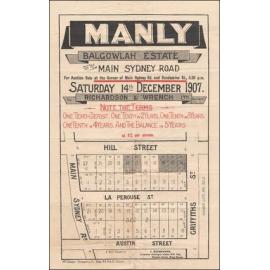 Balgowlah Estate, Manly, 14 December 1907: Subdivision Plan