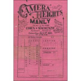 Camera Heights Estate, Manly, 1885: Subdivision Plan