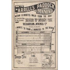 Farrell's Paddock Estate, Manly, 1907: Subdivision Plan