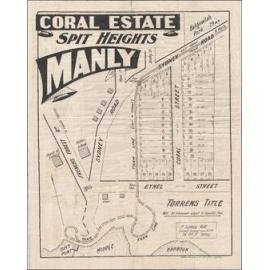Coral Estate, Manly, 2 November 1918: Subdivision Plan