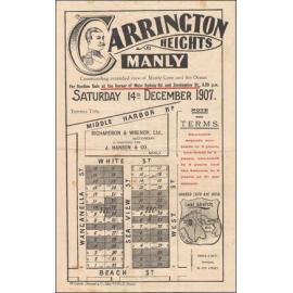 Carrington Heights Estate, Manly, 1907: Subdivision Plan