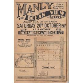 Ocean View Estate, Manly, 1917: Subdivision Plan