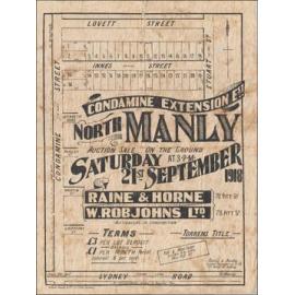 Condamine Extension Estate, Manly, 1918: Subdivision Plan