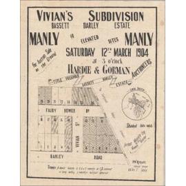 Bassett Darley Estate, Manly, 1904: Vivian's Subdivision Plan