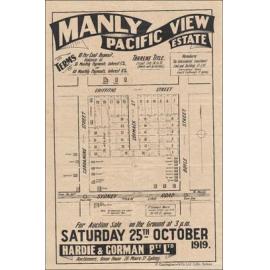 Pacific View Estate, Manly, 1919: Subdivision Plan