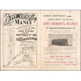 Spit Heights Estate, Manly, 1908: Subdivision Plan