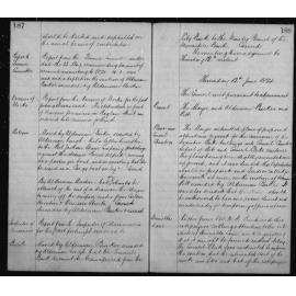 Manly Council Historical Minutes between 5 June 1884 to 11 June 1885