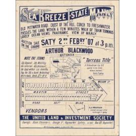 Sea Breeze Estate, Manly, 1907: Subdivision Plan