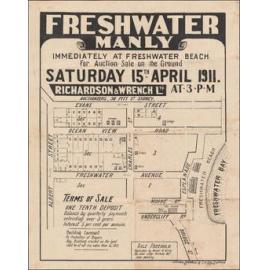 Freshwater Manly, 1911: Subdivision Plan