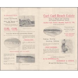Auction booklet for the sale of Curl Curl Beach Estate, Manly, 1909