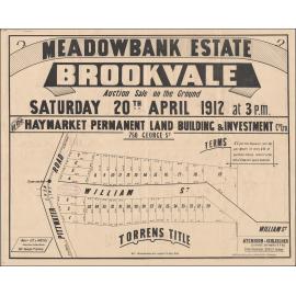 Meadowbank Estate, Brookvale, 1912: Subdivision Plan