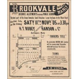 Brookvale near Manly, 11 November 1905: Subdivision Plan 