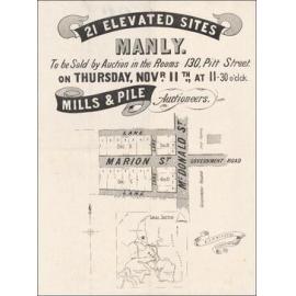 21 Elevated sites, Manly, November 11, year unknown: Subdivision Plan