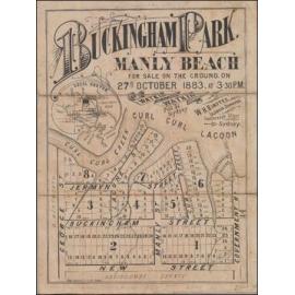 Buckingham Park, Manly Beach, Manly, 1883: Subdivision Plan