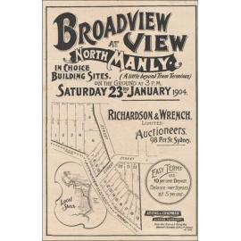Broadview Estate, North Manly, 1904: Subdivision Plan