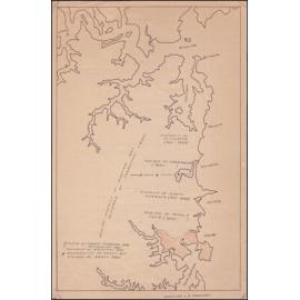 Early drawn map of Northern Peninsula compiled by C R Stoddart, showing area of Manly 1885