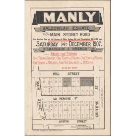 Balgowlah Estate, Manly, 1907: Subdivision Plan