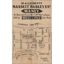 Bassett Darley Estate, Manly, c1900s: Subdivision Plan
