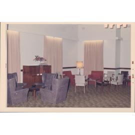 Seating area in the Manly Council Chambers, Belgrave Street, Manly, May 1966
