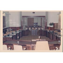 Interior area of the Manly Council Chambers, Belgrave Street, Manly, May 1966