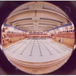 Fish Eye lens view of the completed Warringah Aquatic Centre indoor pool