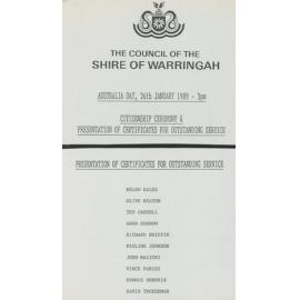 Warringah Council Citizenship ceremony and presentation of certificates for outstanding service