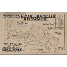 Avalon Estate Pittwater, Avalon, c1920s: Subdivision plan No. 2