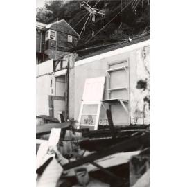 Adams property, Seaforth Crescent, landslide, Seaforth, 30 August 1956