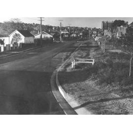 Balgowlah Road northeast from Suwarrow Street and Gasometer, Balgowlah, 29th June 1946 