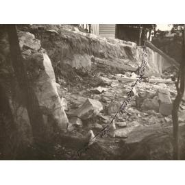 Beatrice Street, rock excavating, west boundary marked, Balgowlah Heights, 27th October 1950