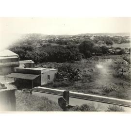Before construction of LM Graham Reserve, with shop and Streets sign, Balgowlah, c1950s