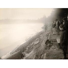 Collapsed wall south of surf pavilion, North Steyne, Manly, 25th June 1950