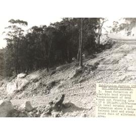 Subdivision Portion 658 off Castle Circuit, road formation at bend, Seaforth, 27th September 1960