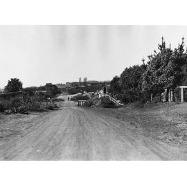 Cemetery Road from Hill Street, with cemetery to the right, Balgowlah, 20th July 1936