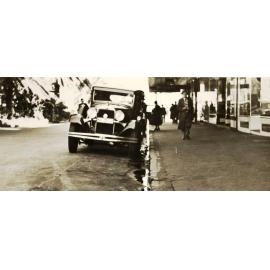 Corso near Whistler Street with parked car, Manly, 1st July 1937