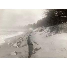 Debris north of surf club, North Steyne, Manly, 21st July 1950