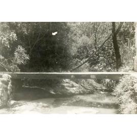 Edgecliffe Esplanade timber footbridge over watercourse, Seaforth, 20th June 1947