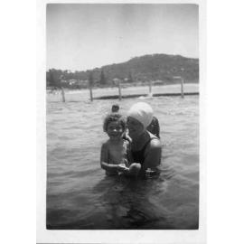 Judith & Audrey Goldsmith in pool at Palm Beach