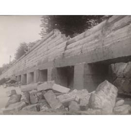 North Steyne sagging sea-wall, Manly, 25th June 1950
