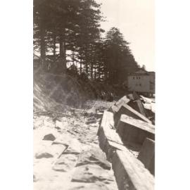 North Steyne sea wall, surf club, Manly, 25th June 1950