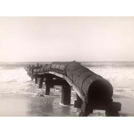 Ocean Beach pipes, Manly, 28th June 1950