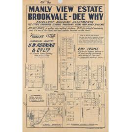 Manly View Estate, Brookvale-Dee Why-Narraweena: Subdivision Plan