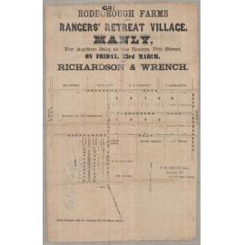 Rodborough Fams and Rangers' Retreat Village, Frenchs Forest 1880s: Subdivision Plan